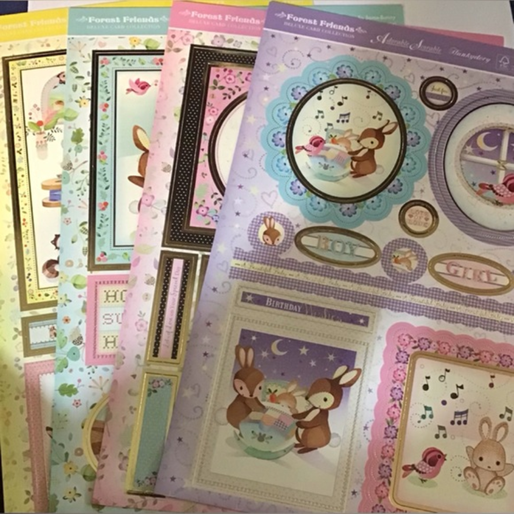 Hunkydory 11 sheets foiled Forest Friends Deluxe‎ Card Collection
